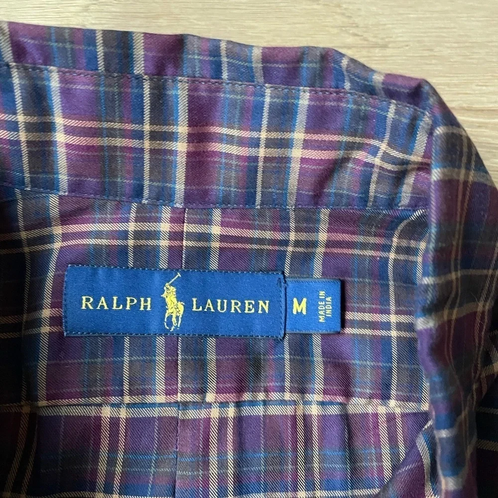 Polo by Ralph Lauren Men's Plaid Shirt - Purple and Blue